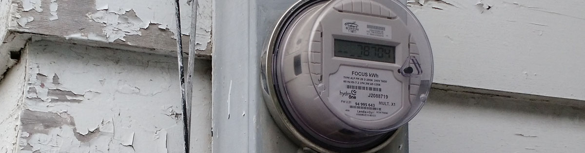 Electric Meter Mounted on an exterior wall
